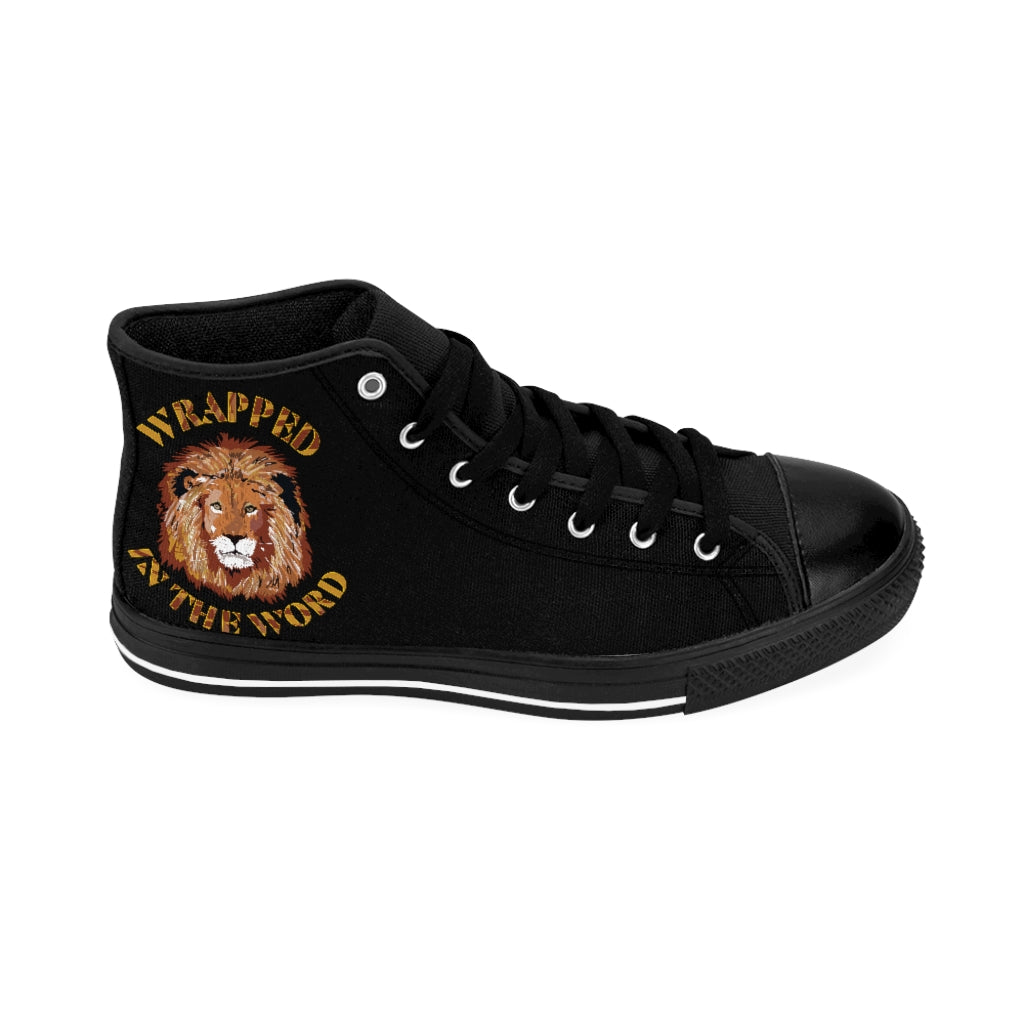 Black Wrapped Lion Canvas Shoes