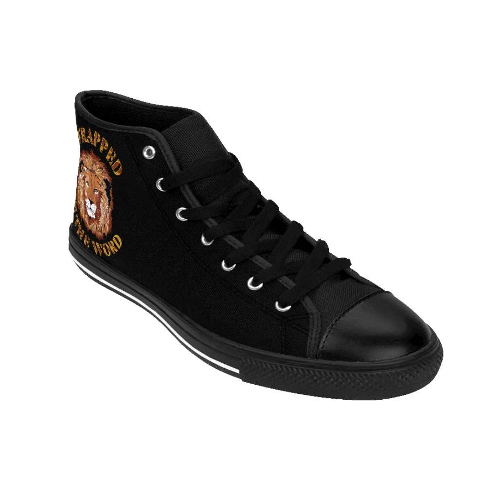 Black Wrapped Lion Canvas Shoes