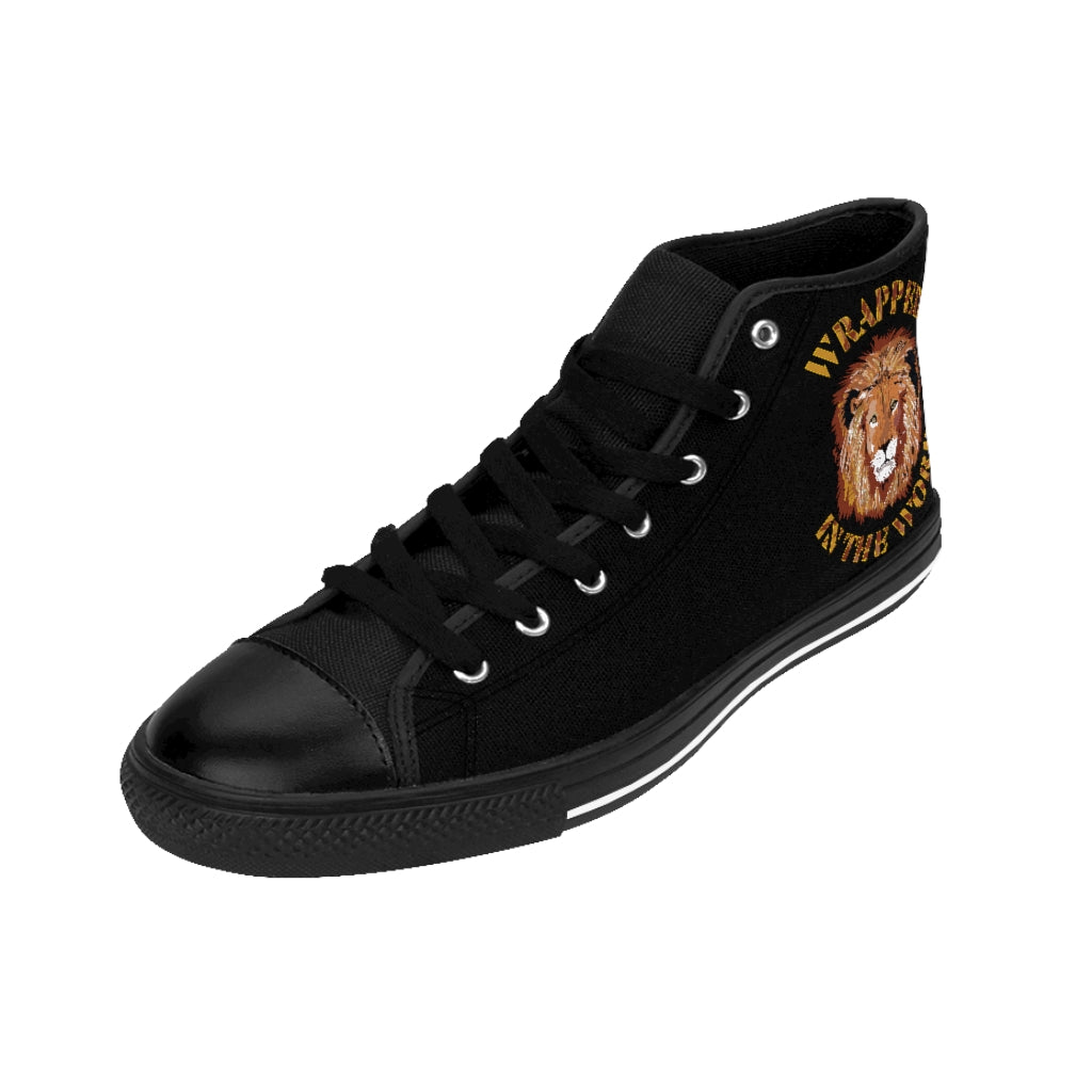 Black Wrapped Lion Canvas Shoes