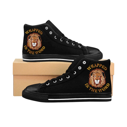 Black Wrapped Lion Canvas Shoes