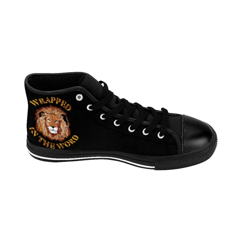 Black Wrapped Lion Canvas Shoes