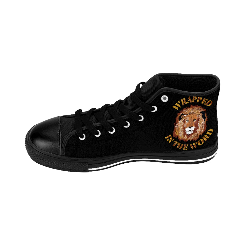 Black Wrapped Lion Canvas Shoes