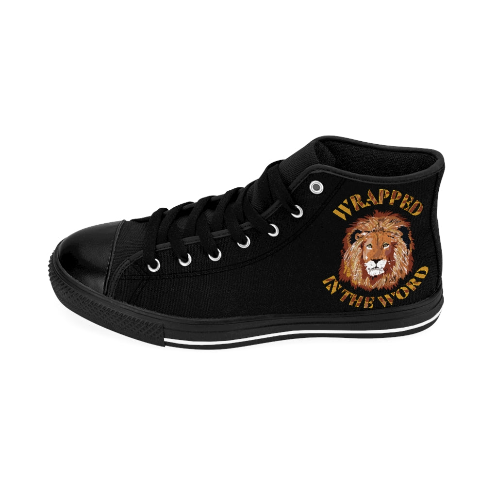 Black Wrapped Lion Canvas Shoes